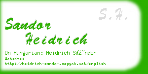 sandor heidrich business card